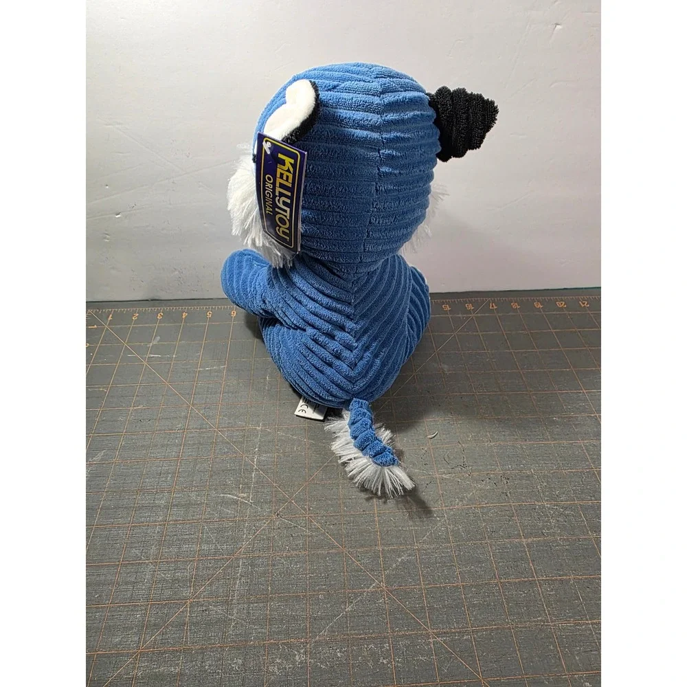 Kellytoy Husky Plush Blue White Corduroy Textured Stuffed Animal 10in